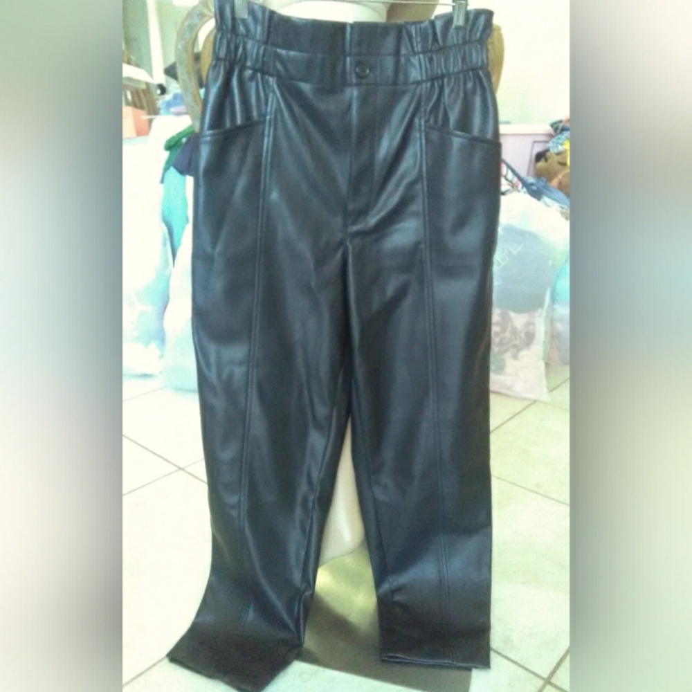 BNWT MADEWELL VEGAN LEATHER HIGH RISE PANTS SZ. 6 AMAZING LOOKING PANTS!